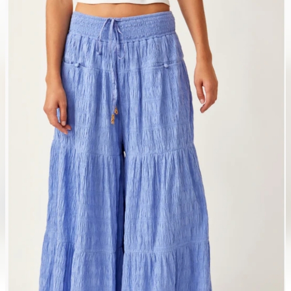 Free People wide Leg Palazzo In Paradise Pants Mysty Dawn - Picture 2 of 6